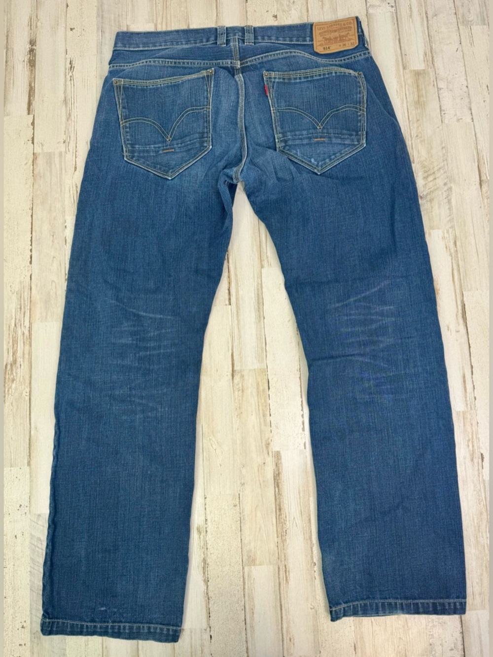 Vintage Levis 514 Pants Jeans Men 36x32 Denim Stretch Blue Straight - Picture 11 of 13